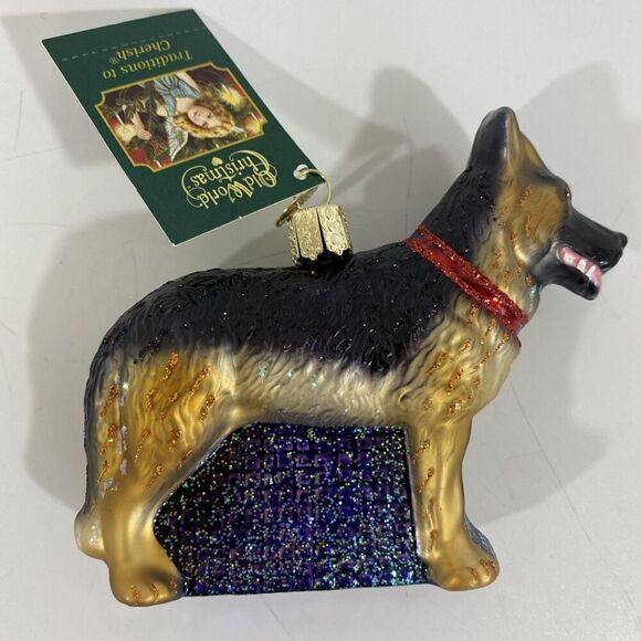 Old World Hand Blown Glass Christmas Ornament German Shepherd Dog - Picture 3 of 4